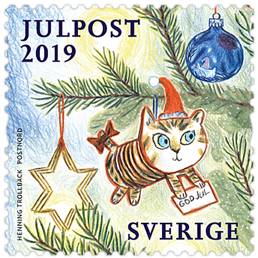 Frimärksutgåva Julpost, nov 2019.